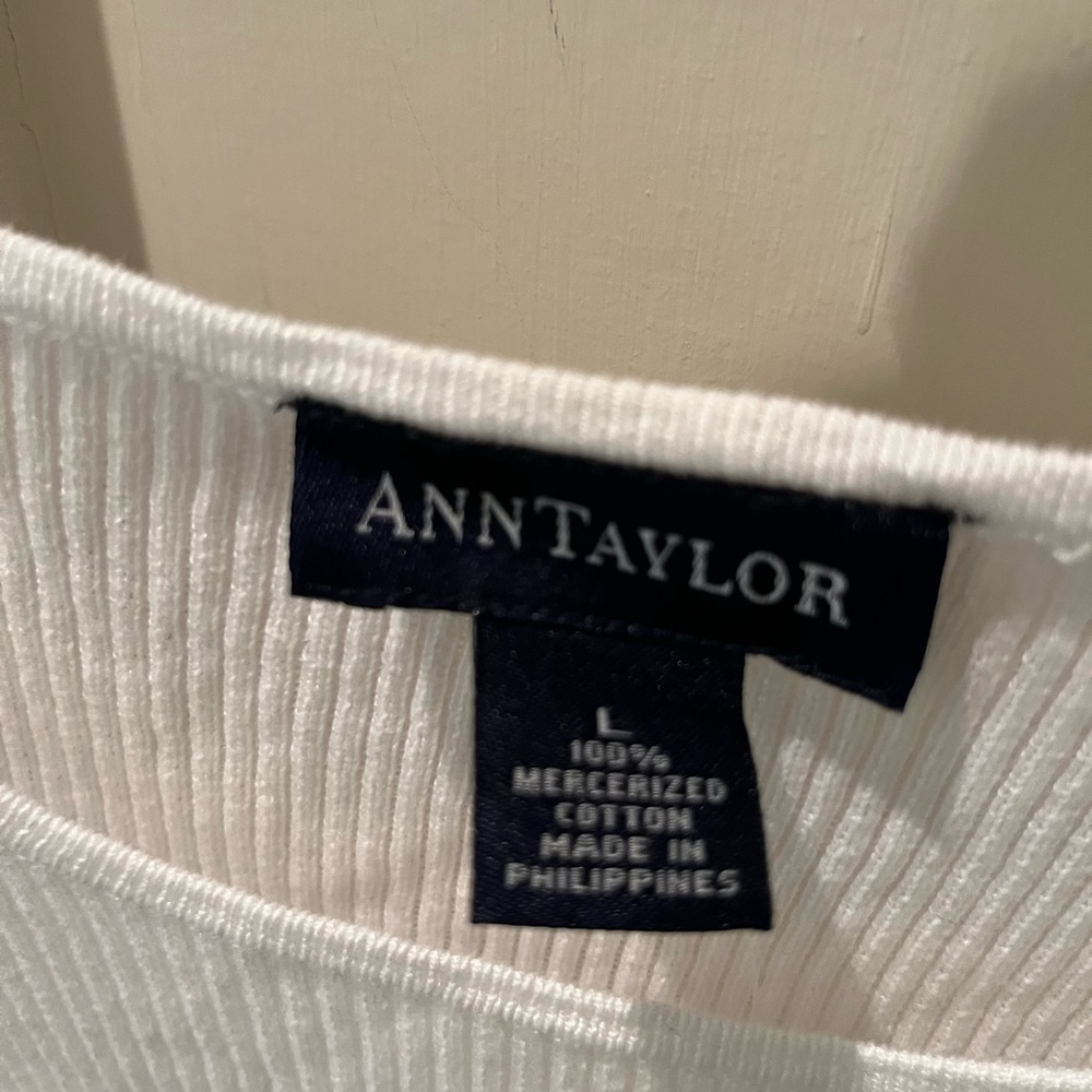 NWT Ann Taylor Ribbed Crew Sweater, L, NWT